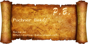 Puchner Bekő névjegykártya